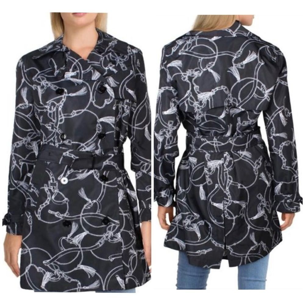 Lauren Ralph Lauren Double Breasted Notch Collar Water Repellent Trench Coat